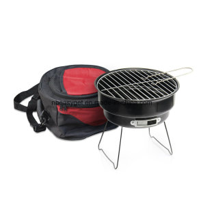 Charcoal Barbeque Mini Grill with Cooler and Carrybag Perfect for Camping and Tailgating by Moskus G